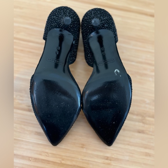 Coach Black Stones Embellished Pointy Toe D’orsay Party Pumps 5 - Picture 5 of 5